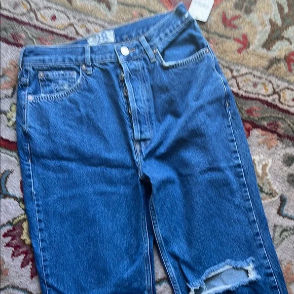 Free People Blue Straight Leg Jeans - Picture 4 of 6